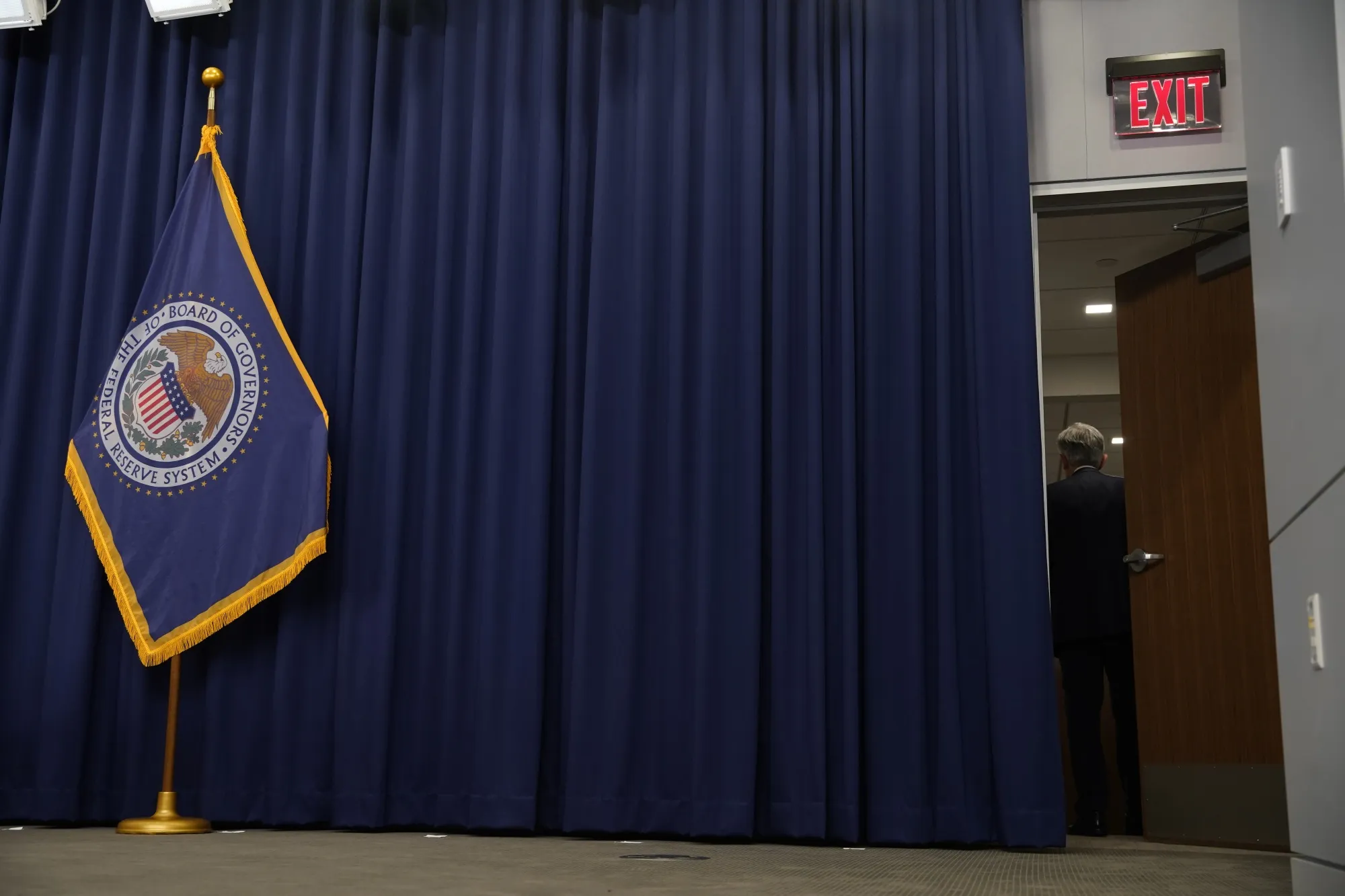 Jerome Powell, chairman of the US Federal Reserve, departs following a news conference following a Federal Open Market Committee (FOMC) meeting in Washington, D.C., US, on Wednesday, June 15, 2022.&nbsp;