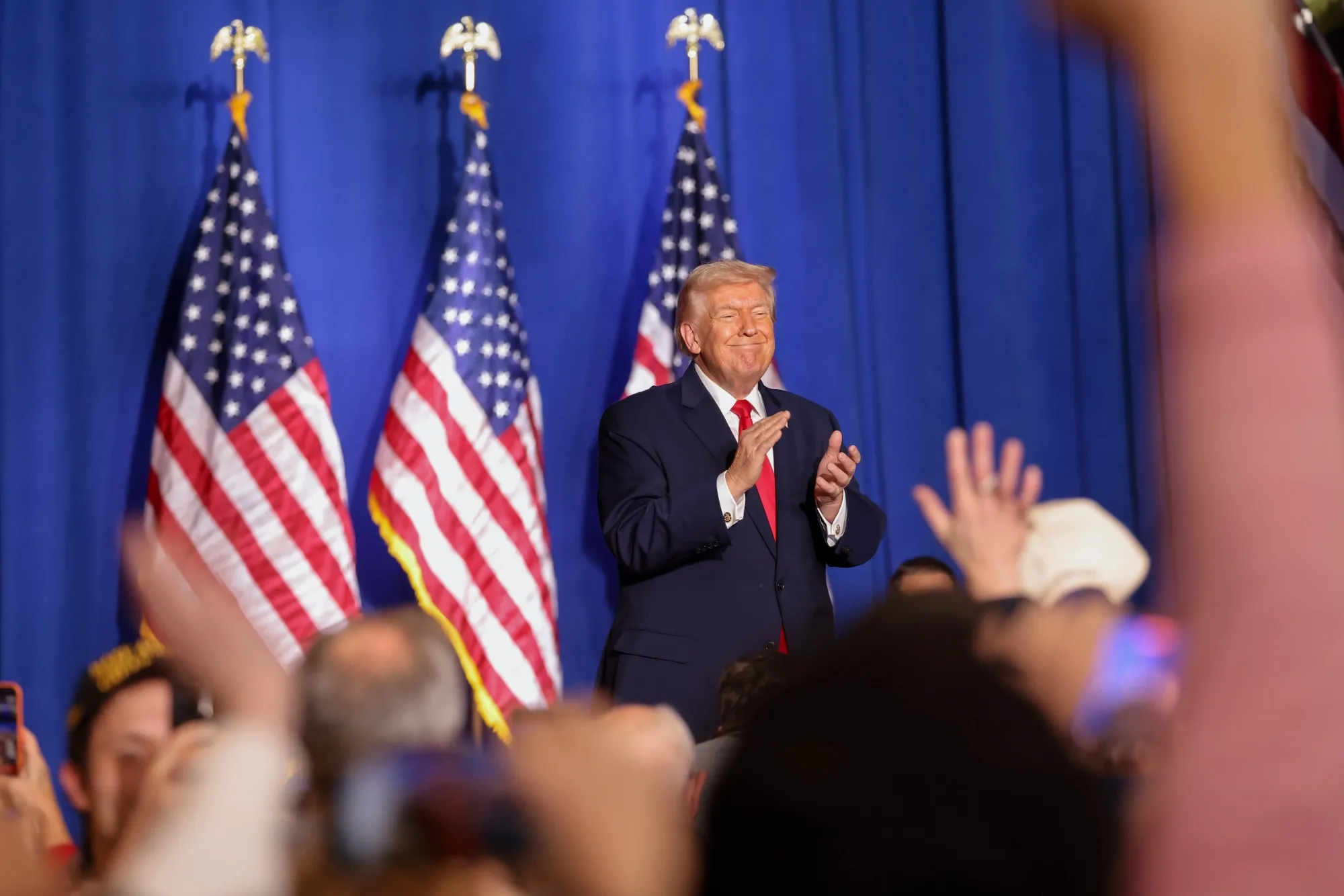 US President Donald Trump during an event in Clive, Iowa, on Jan. 27.