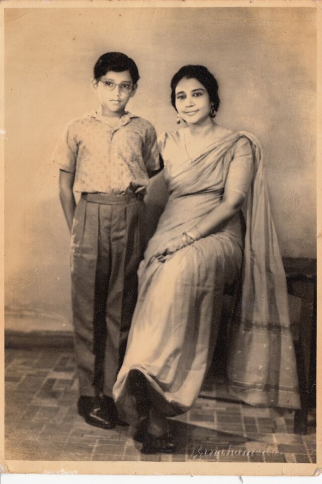 Ghosh (left) as a child with his mother, Anjali.
