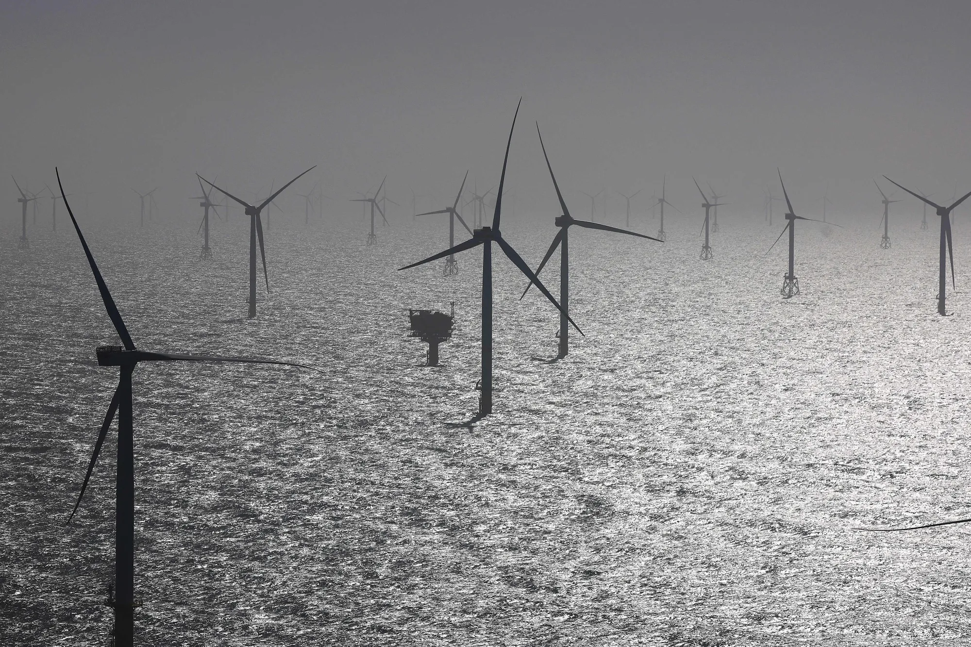 An offshore wind&nbsp;farm near Helgoland, Germany.