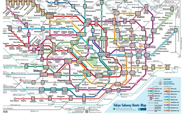 The full Tokyo metro map.