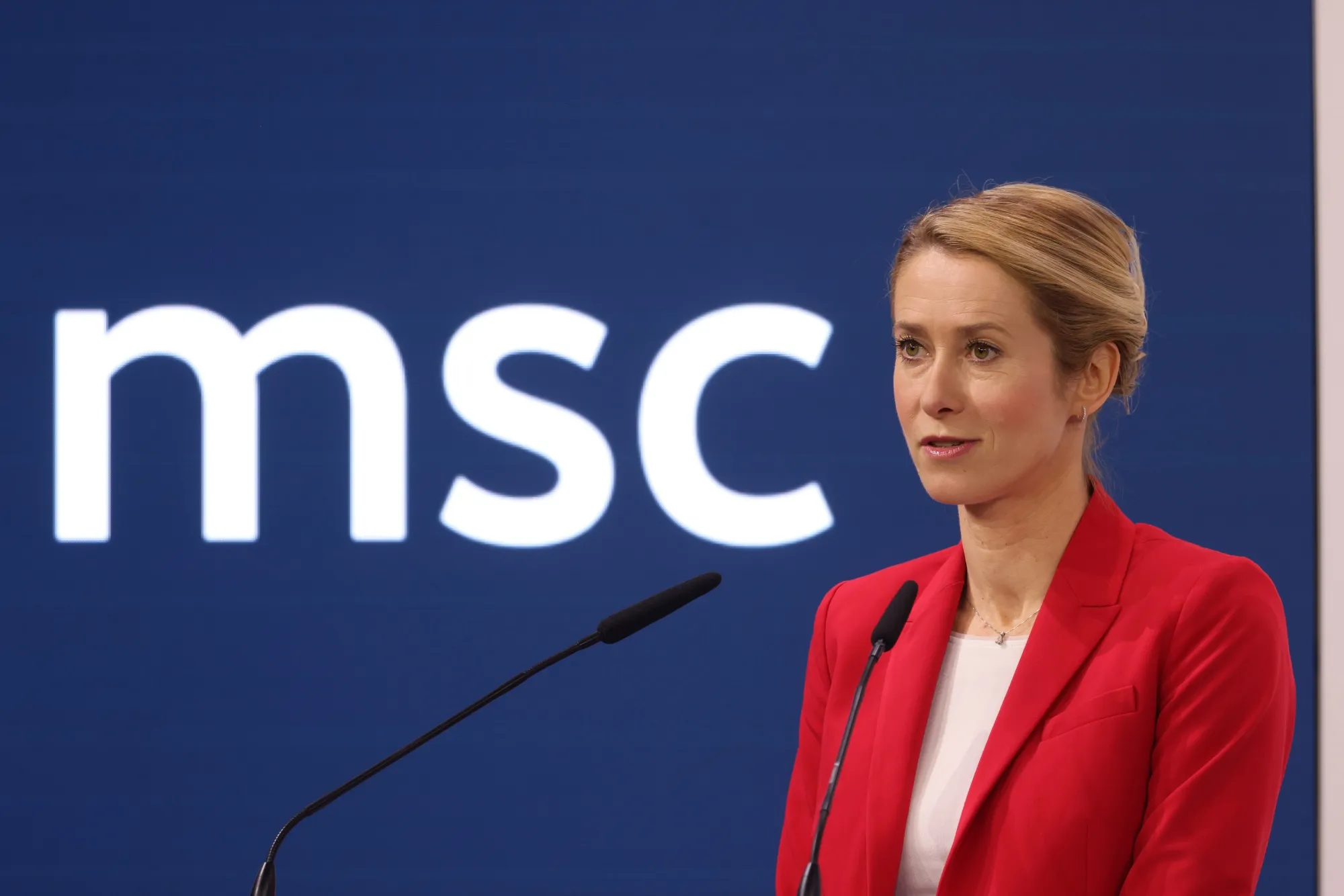 Kaja Kallas at the Munich Security Conference in Munich, on Feb. 15.