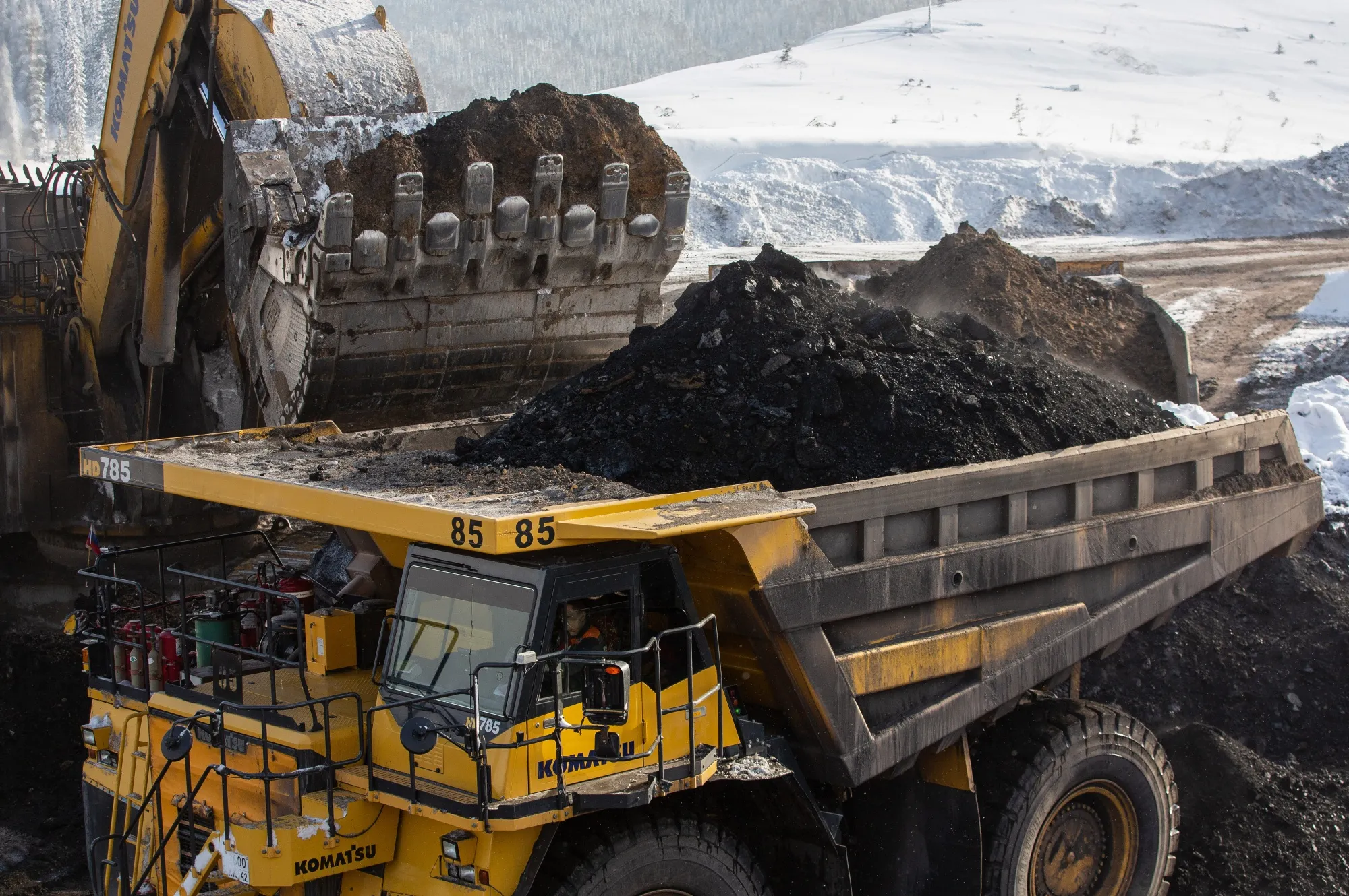 An open-pit coal mine in Mezhdurechensk, Russia.