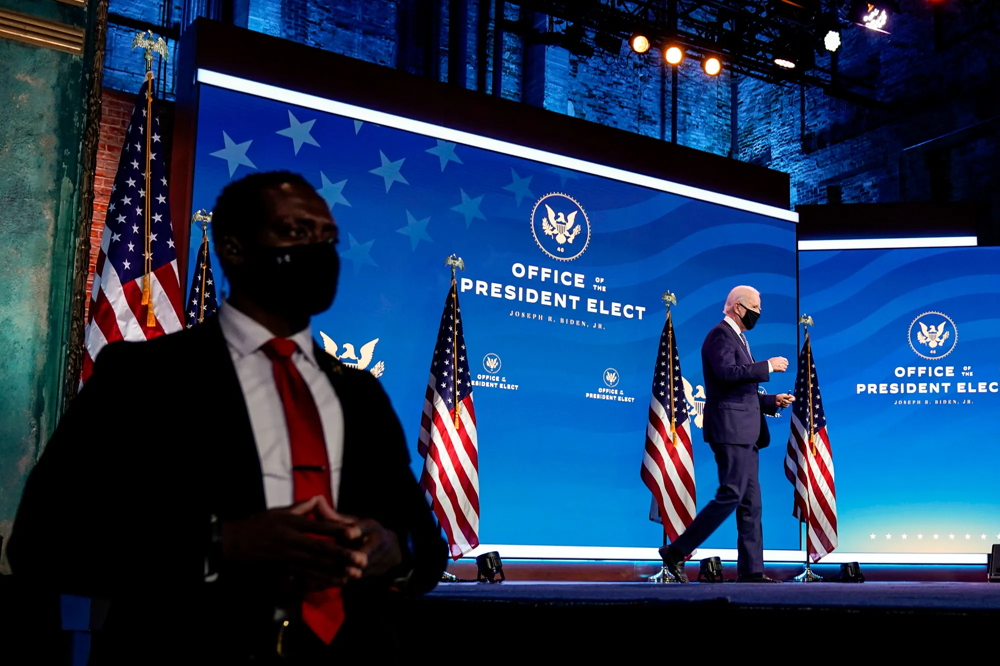 Joe Biden arrives to speak&nbsp;in Wilmington, Delaware, on Dec. 22.