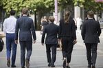 City Workers And Commuters As Frankfurt Winning Battle for Brexit Bankers