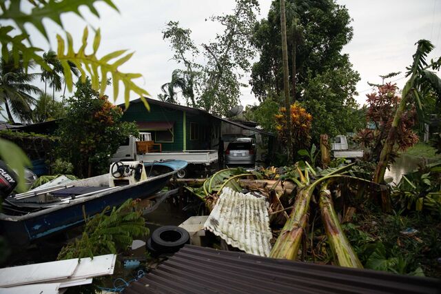 A tropical storm with high winds and flooding hit Palau on Oct. 30. Residents say the incidence of such weather events has soared in recent years. 