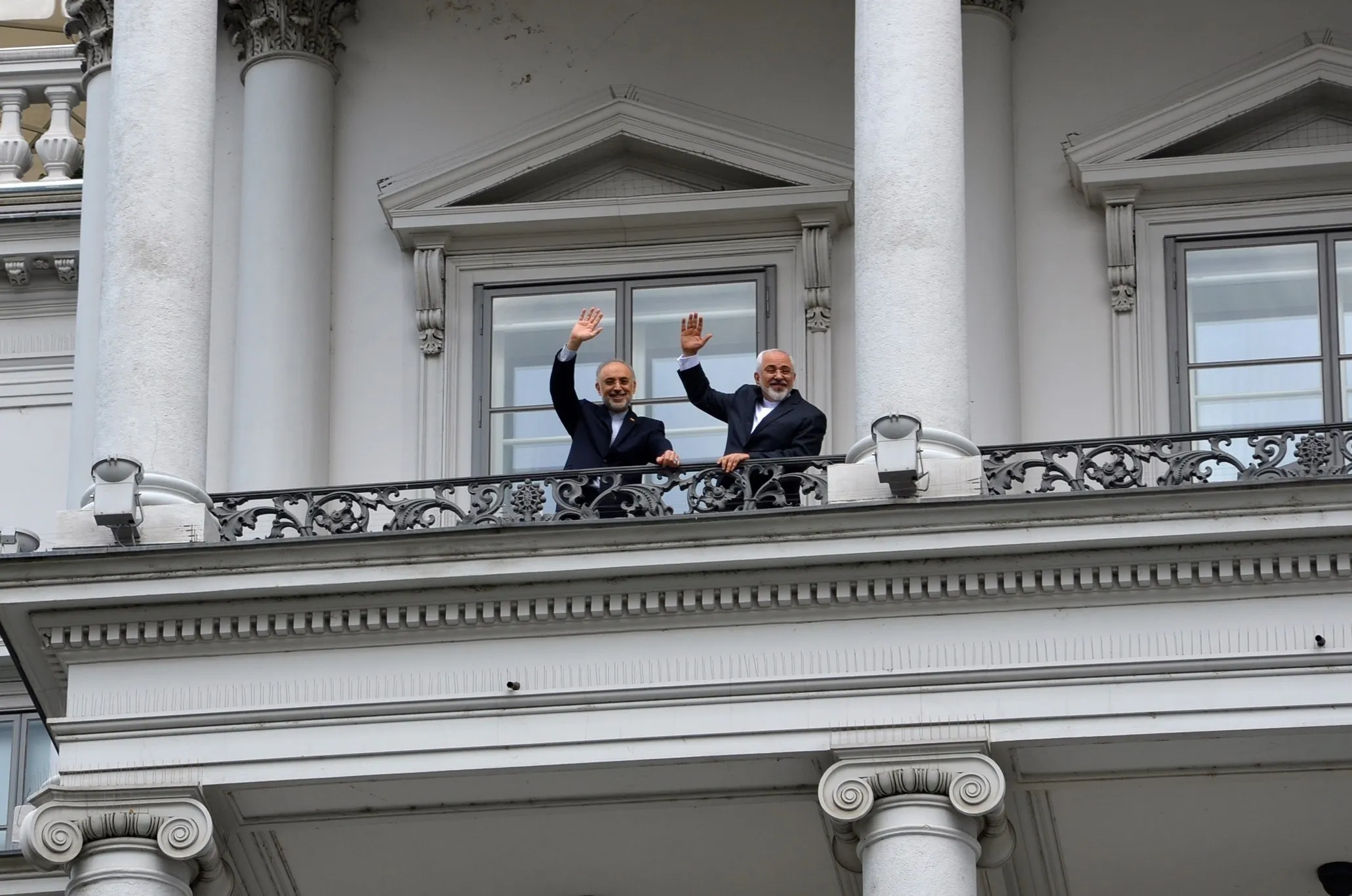 Iran Foreign Minister Javad Zarif, right, in Vienna on July 10, 2015. Photograph: Hasan Tosun/Anadolu Agency/Getty Images
