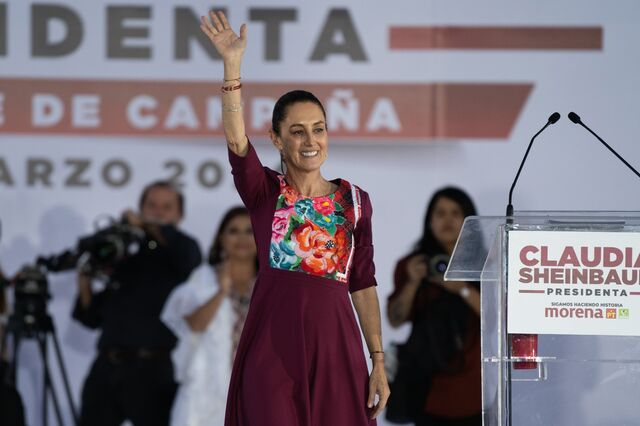Claudia Sheinbaum at a campaign launch event in Mexico City on March 1.