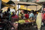 Food stalls at a market in Silhawad, Madhya Pradesh, India.