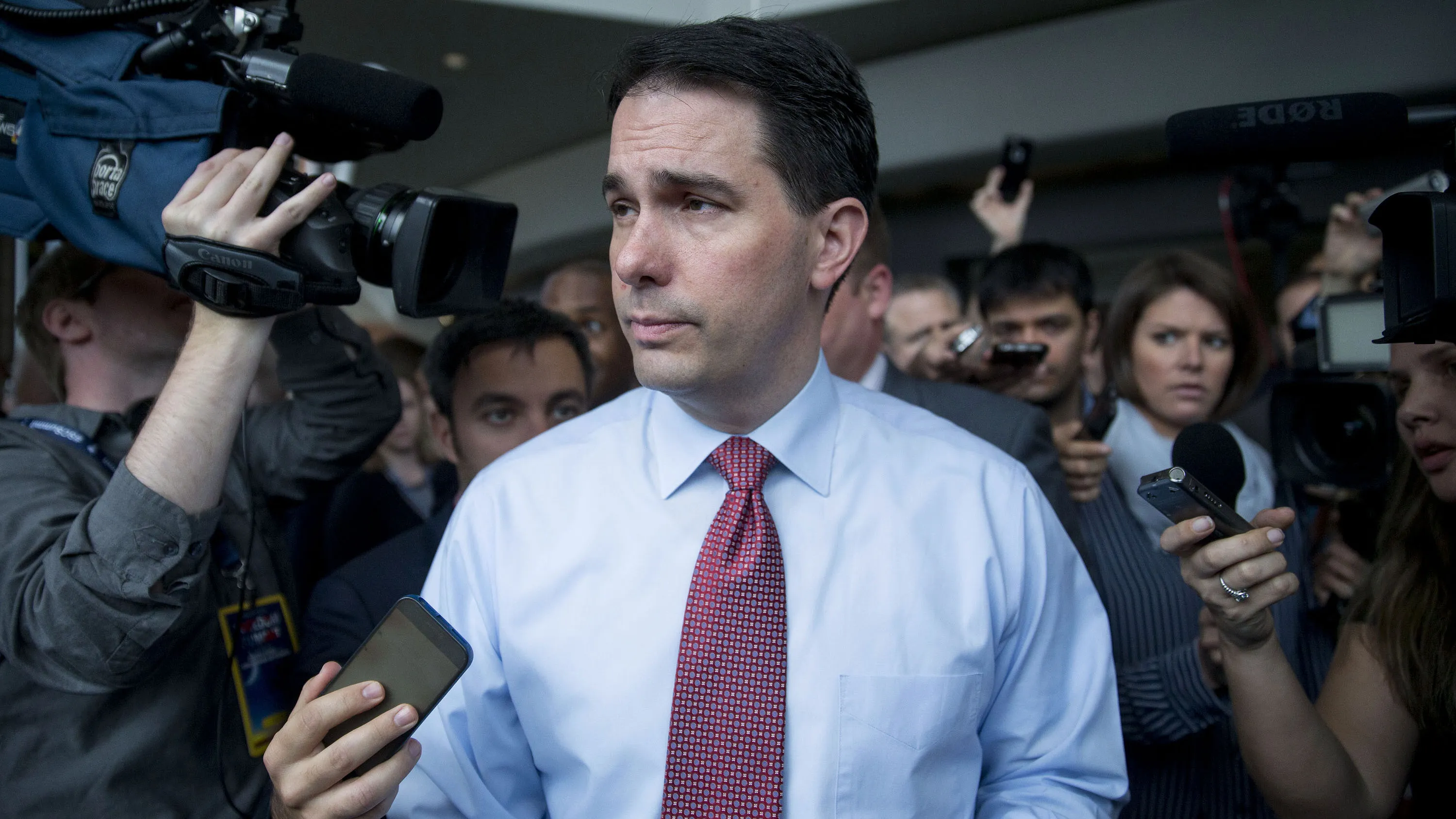 Scott Walker, Republican governor of Wisconsin. Photographer: Andrew Harrer/Bloomberg
