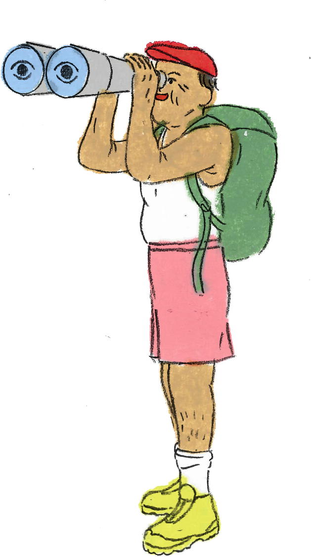 Person with binoculars