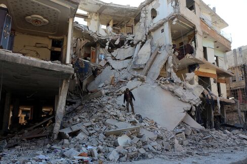 Russian airstrikes in Damascus