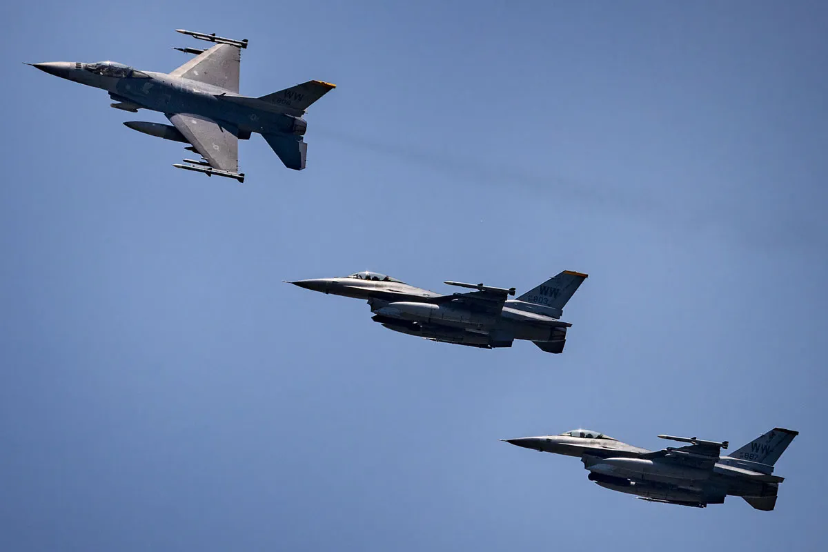 US Air Force F-16 fighter jets.