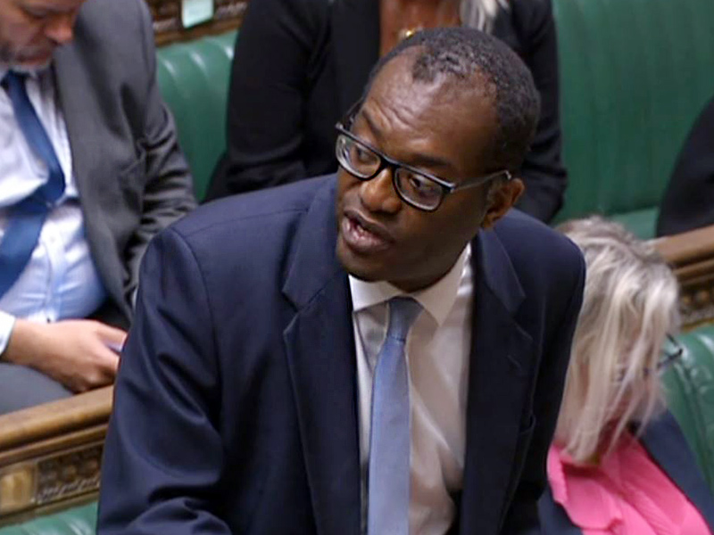 Kwasi Kwarteng speaks in Parliament on Sept. 23.