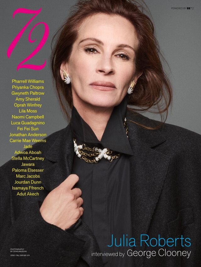 The first cover of <em>72 Magazine</em> features Julia Roberts photographed by Craig McDean.