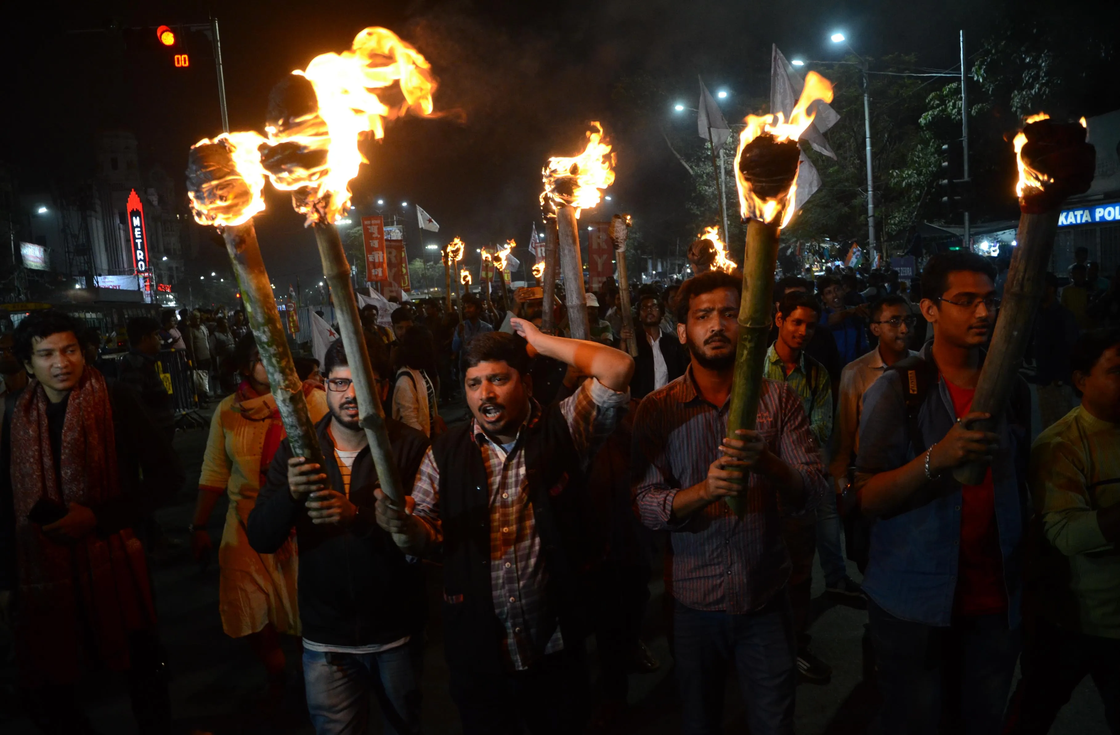 A protest against the citizenship bill in Kolkata, India on Dec. 17.