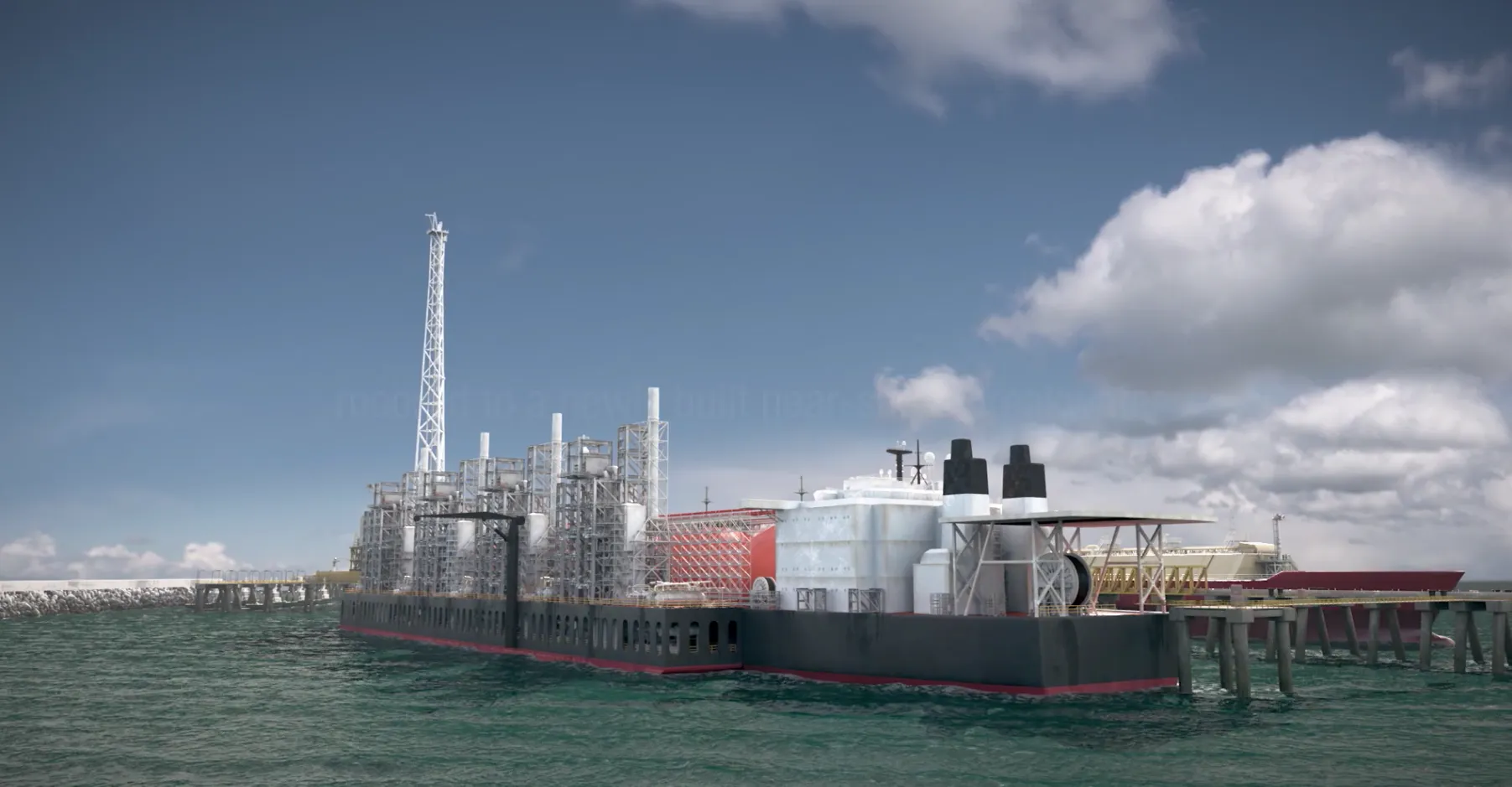 A rendering of The Grand Tortue Ahmeyin gas field development project.