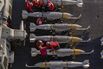 US sailors prepare ordnance on the flight deck of USS Abraham Lincoln, on Feb. 28.