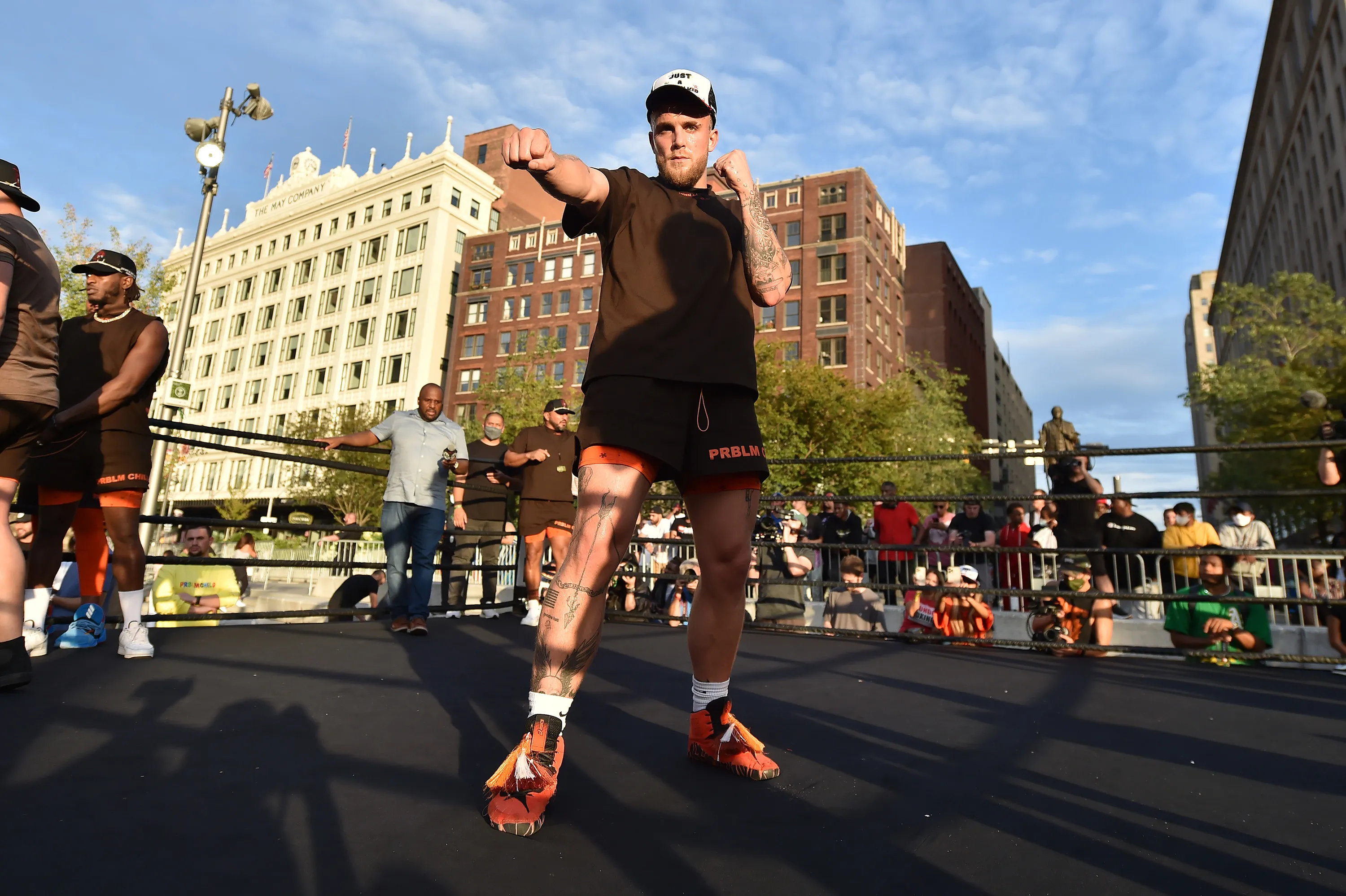 Jake Paul&nbsp;prior to his Aug. 29 fight with Tyron Woodley, in Cleveland, Ohio,&nbsp;on Aug. 25.&nbsp;