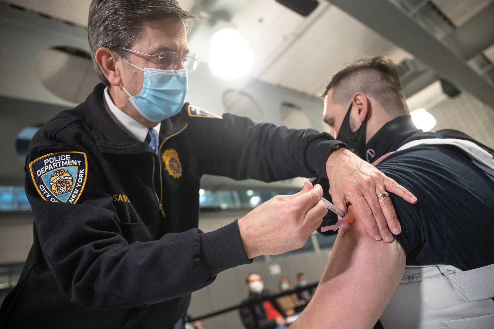 A dose of the Moderna Covid-19 vaccination being administered.