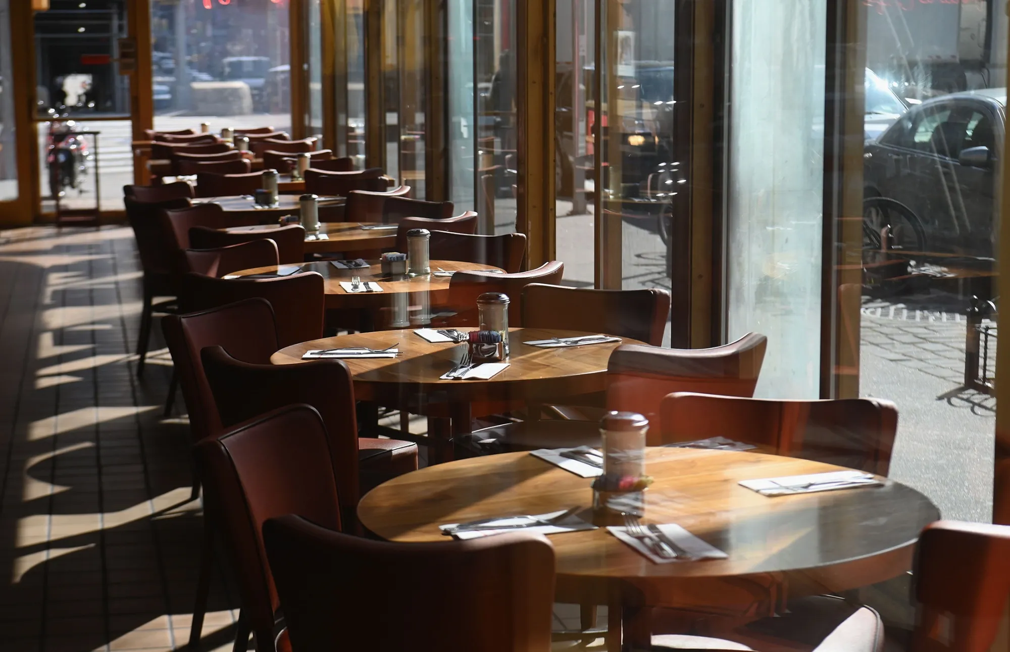 An empty restaurant in Brooklyn on March 16.