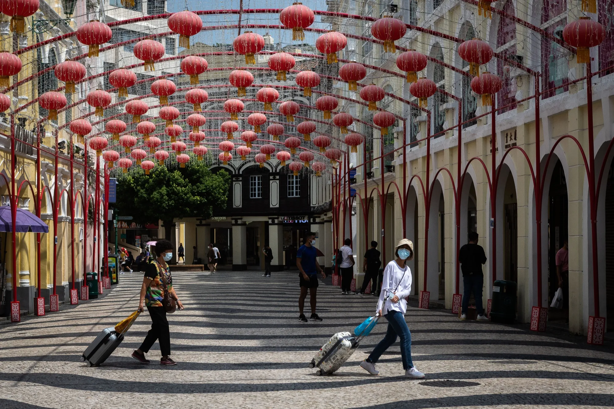 Tourists at Senado Square in Macau on Oct. 5, 2022.