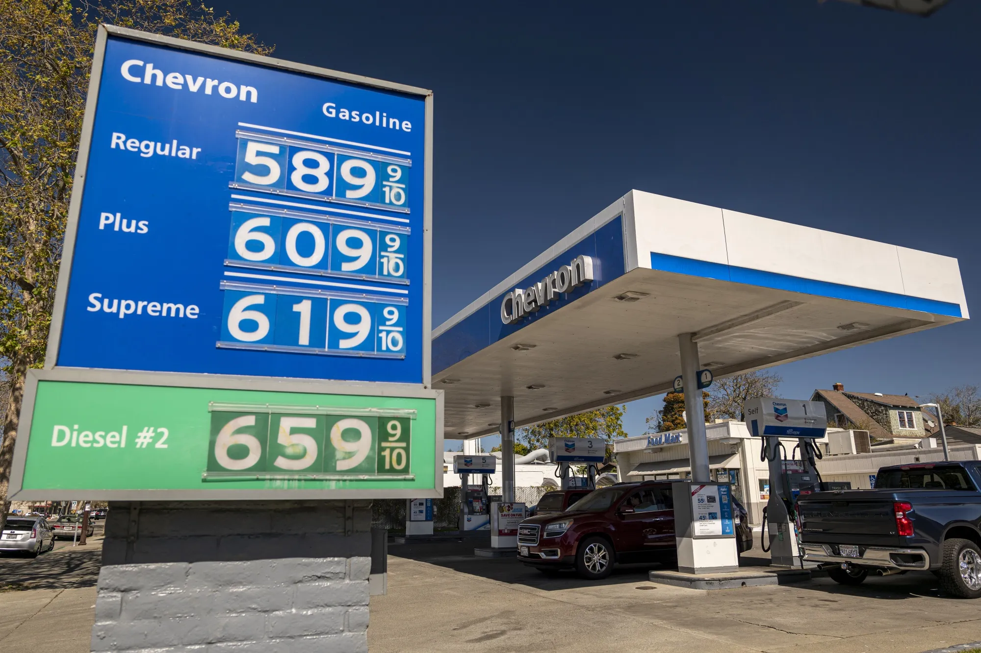 Rising fuel prices in Berkeley, California.