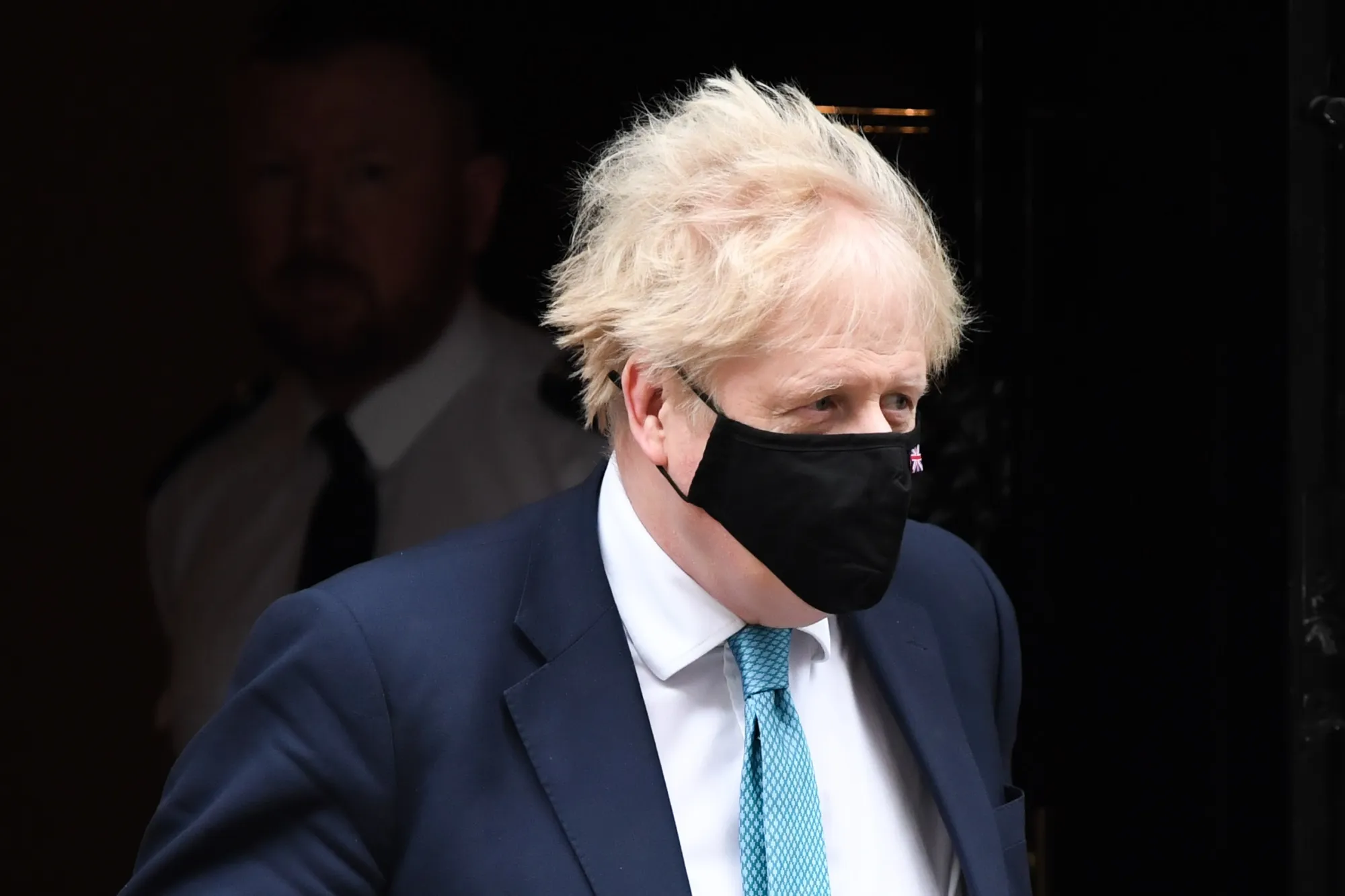 Boris Johnson departs 10 Downing Street on Jan. 26.