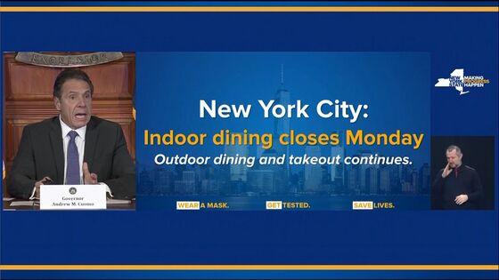 Cuomo Says New York City Indoor Dining Will Close Monday