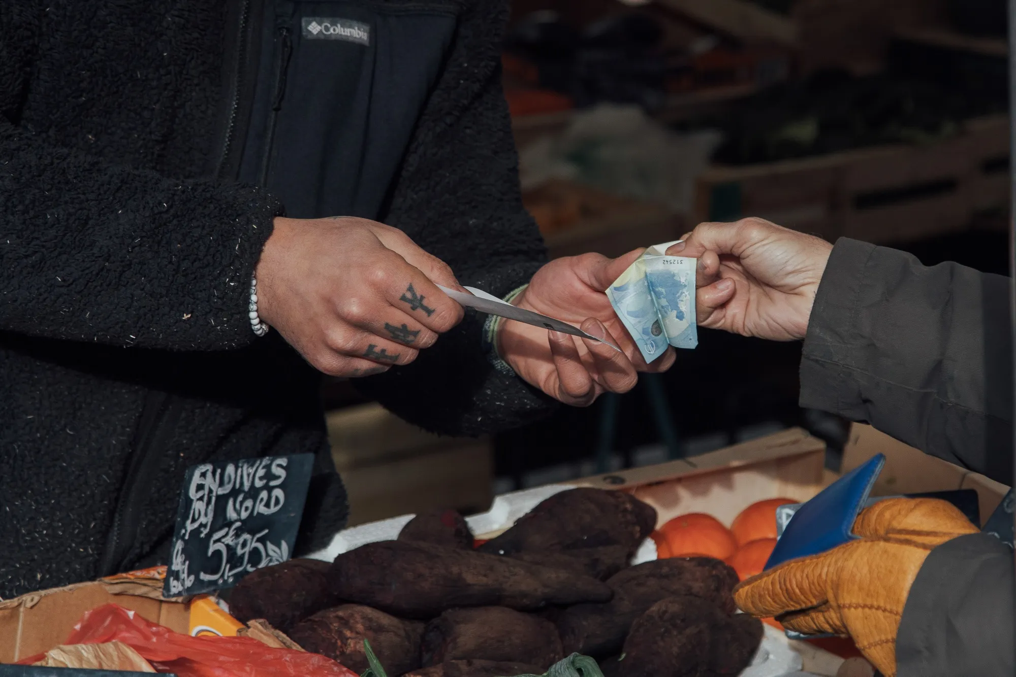 A street market in Paris, France.