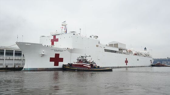 New York City Marshals All Hospitals; Navy Sails In to Help