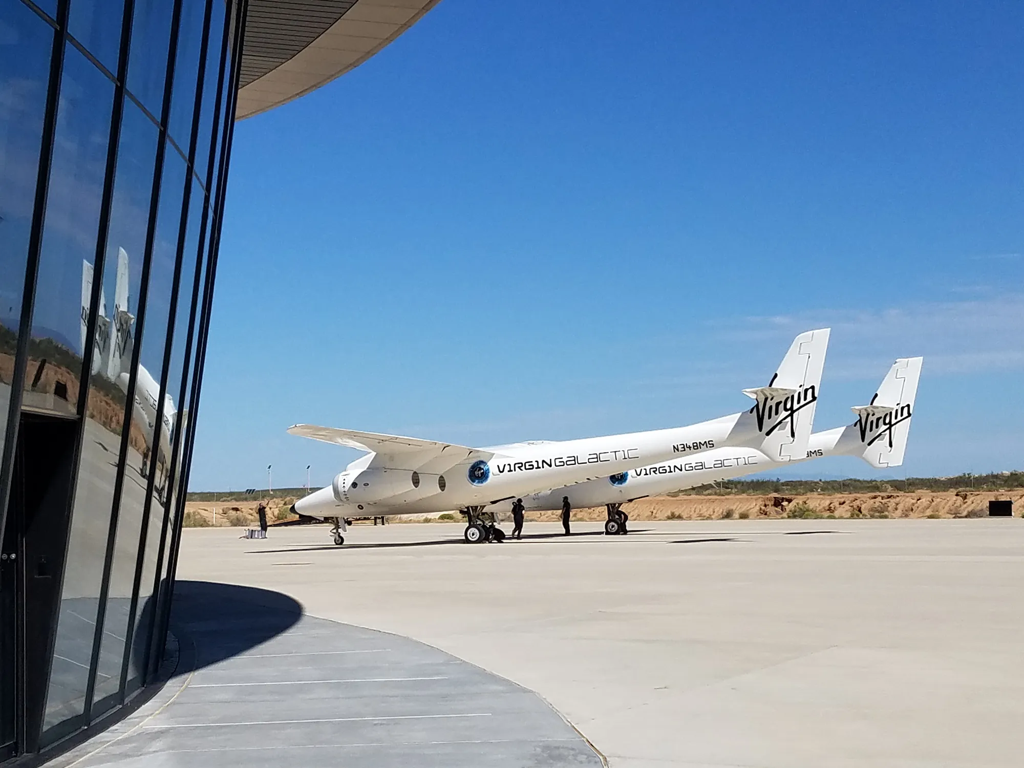 The VMS Eve carrier aircraft at Spaceport America.