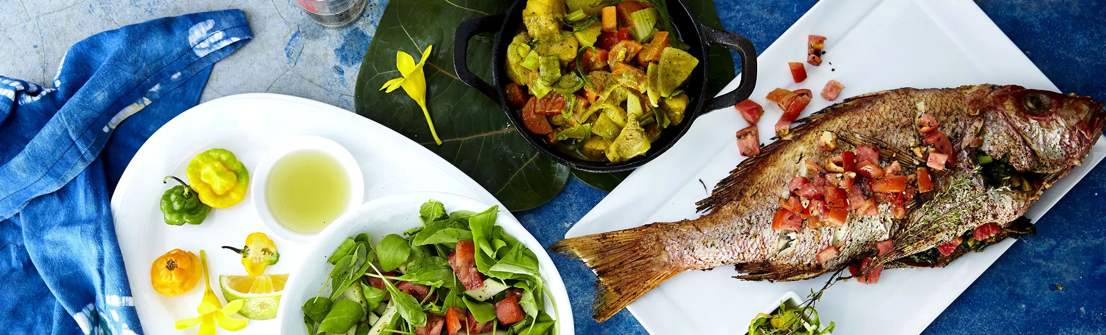 A spread at GoldenEye in Jamaica.