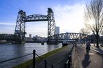 Koninginnebrug (Queen’s Bridge) in Rotterdam, commonly known as “De Hef.”  
