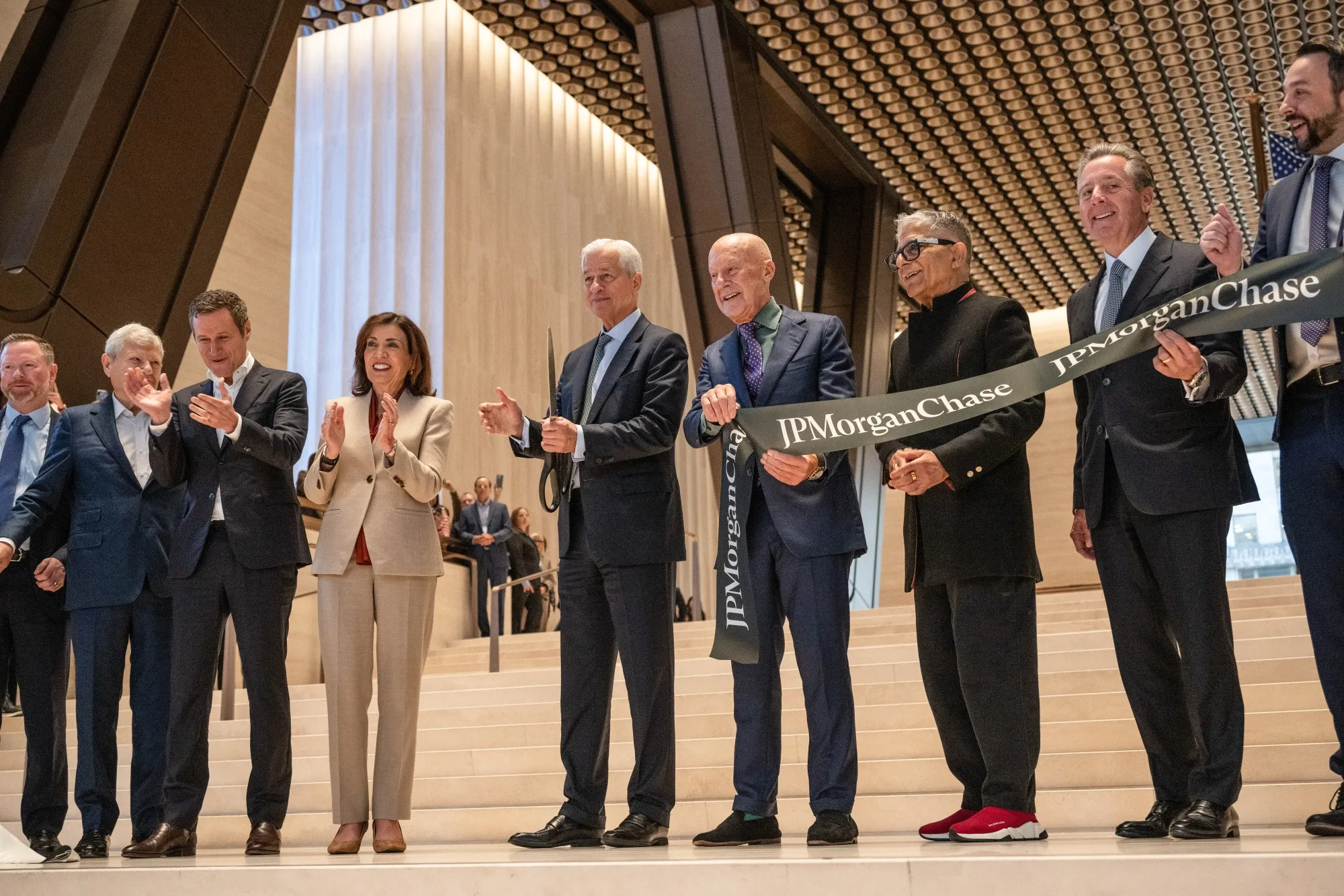 CEO of JPMorgan Chase Jamie Dimon during a ribbon cutting ceremony at the company's new headquarters building in New York on Oct. 21.