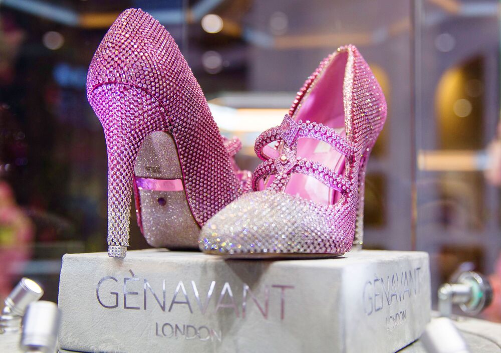 pink diamond high heels
