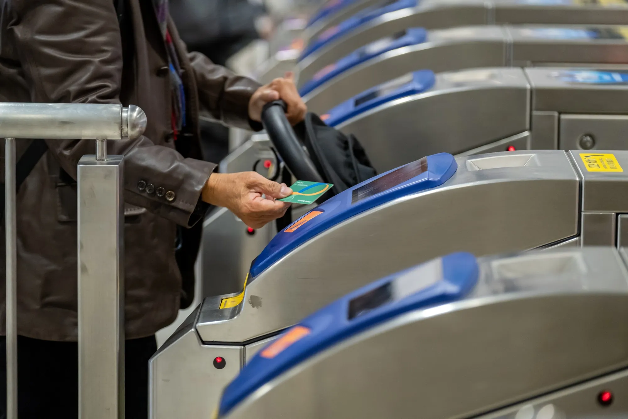 A traveler on the&nbsp;MTR Corp. railway system in Hong Kong.&nbsp;