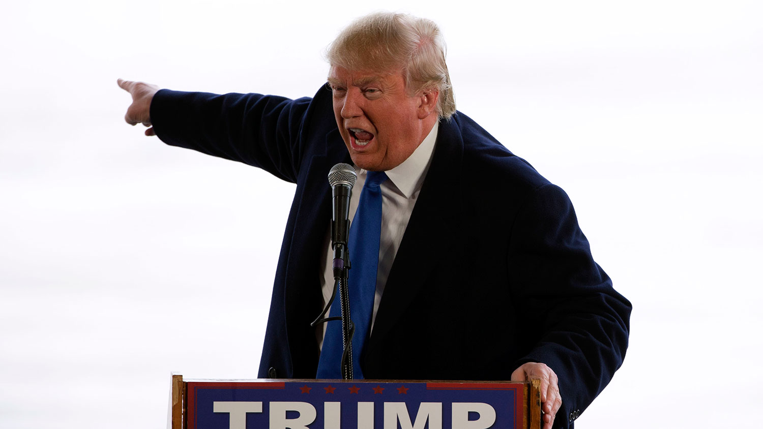 Republican presidential candidate Donald Trump speaks on March 13, 2016, in Bloomington, Illinois.
