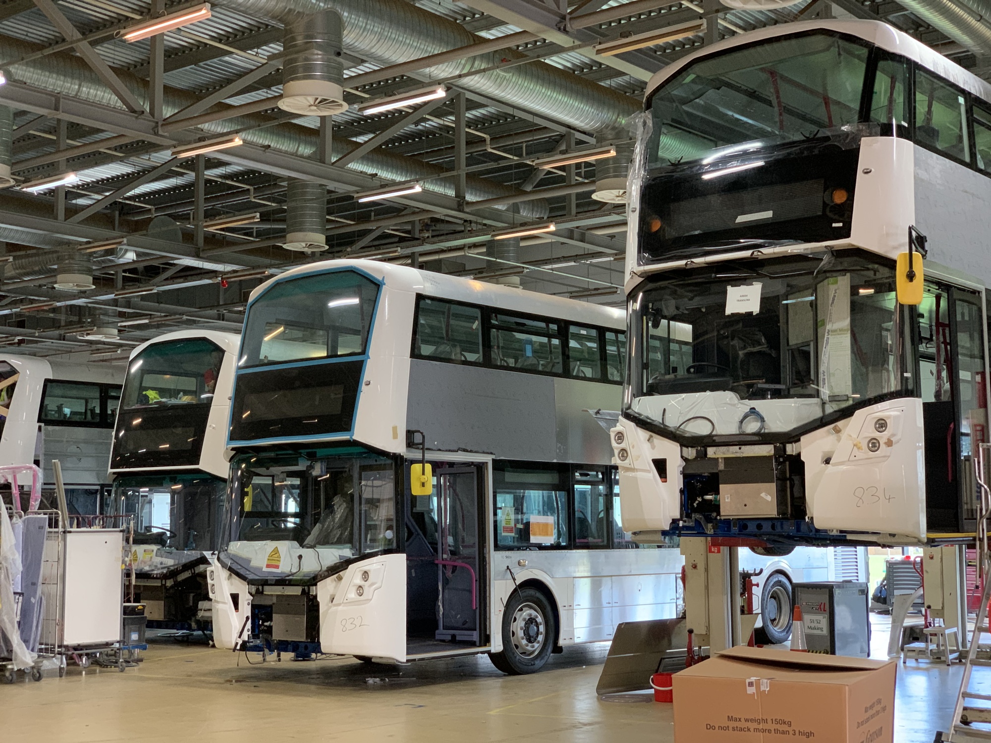 Wrightbus hydrogen buses on the production line