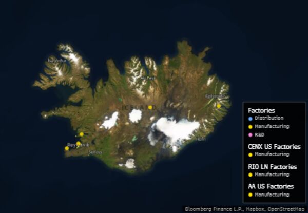 Smelters in iceland