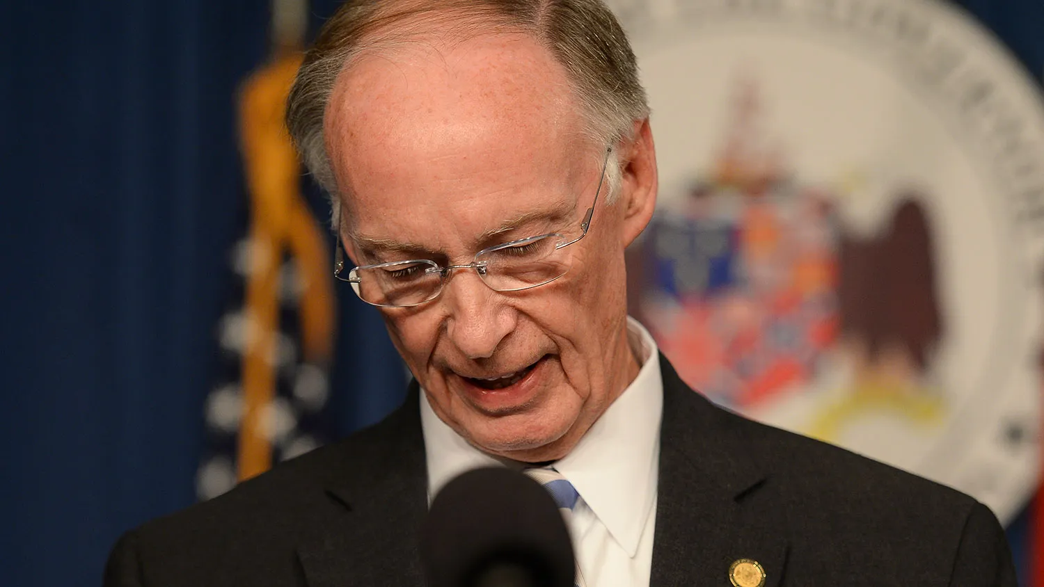 Governor Robert Bentley speaks on March 23, 2016, in Montgomery, Alabama.
