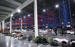 Migrants stay in the transport and logistics centre near on the Belarusian-Polish border in the Grodno region, in Belarus, on Nov. 17.&nbsp;&nbsp;
