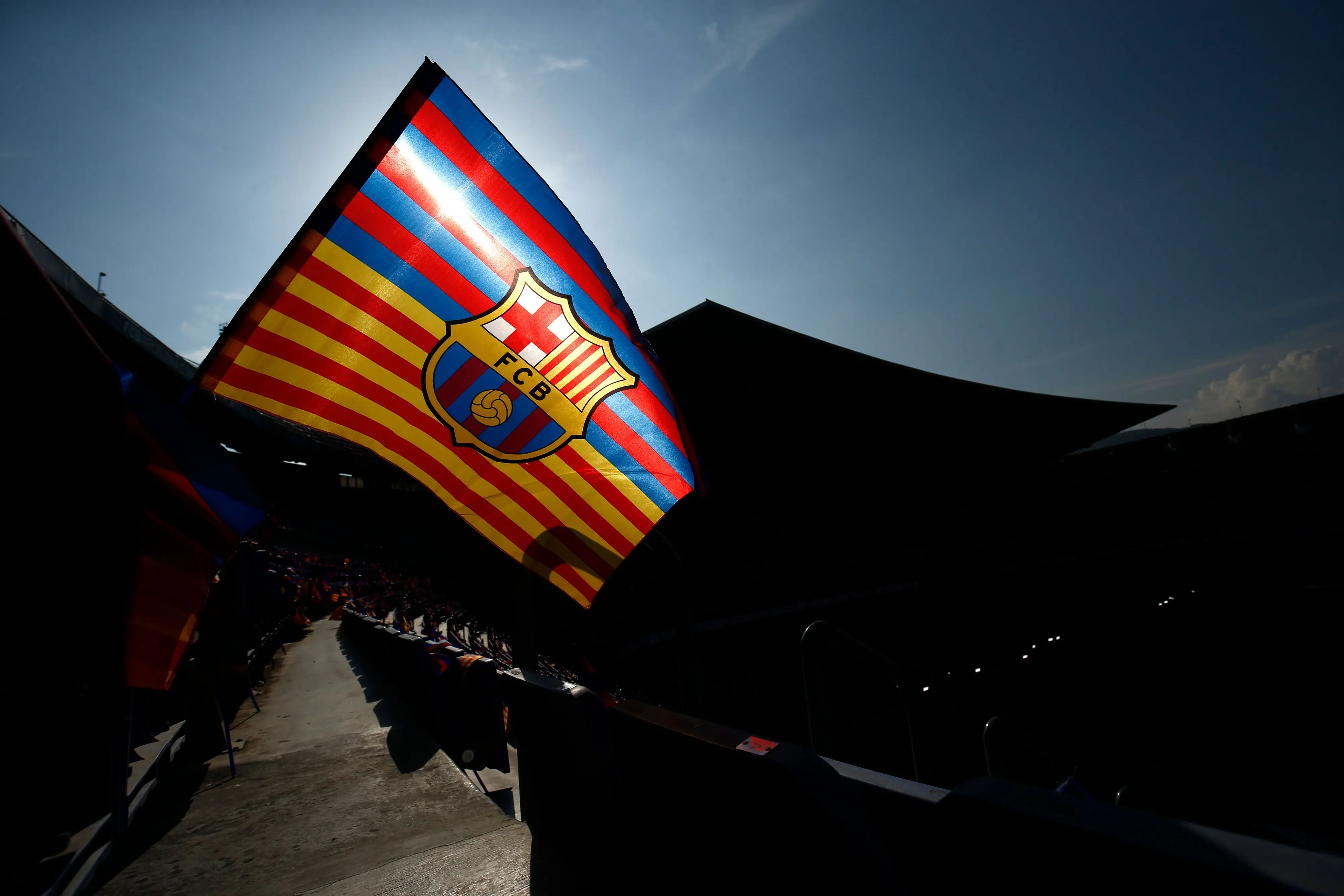 A Barcelona FC flag