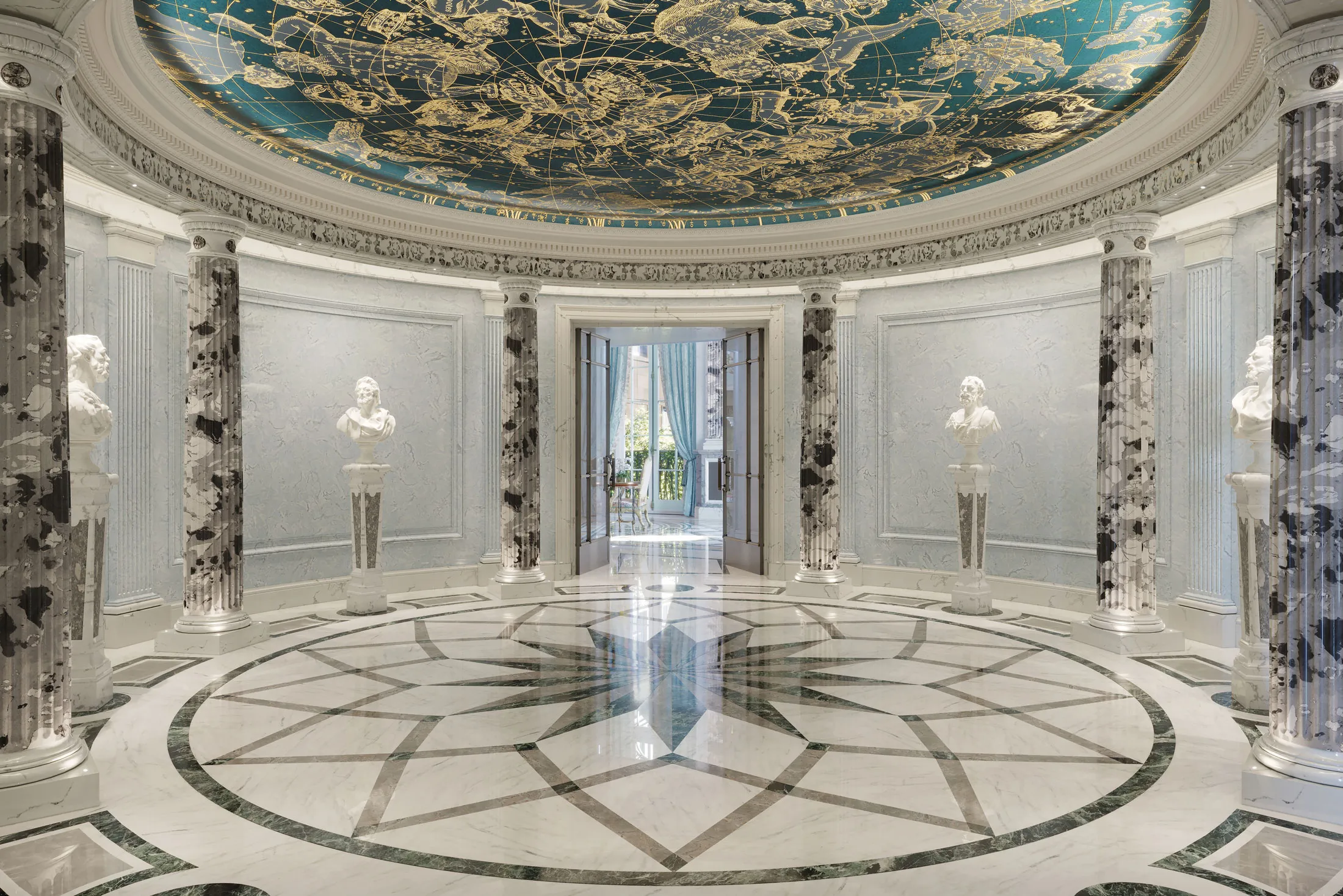Illustration of the property's rotunda, designed by JP Molyneux.