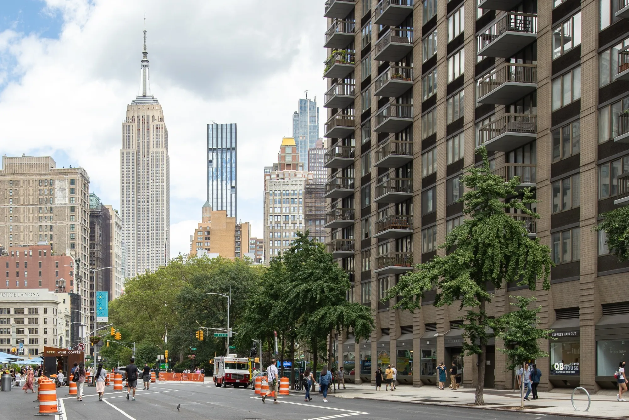 Apartment buildings in front of the Empire State Building in the Chelsea neighborhood of New York, on July 4.