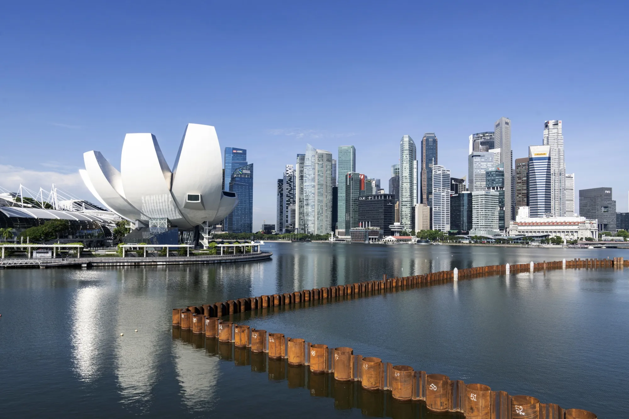 Skyscrapers in the central business district of&nbsp;Singapore.