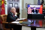 Joe Biden meets with Xi Jinping during a virtual summit in the White House in Washington, DC, in 2021.