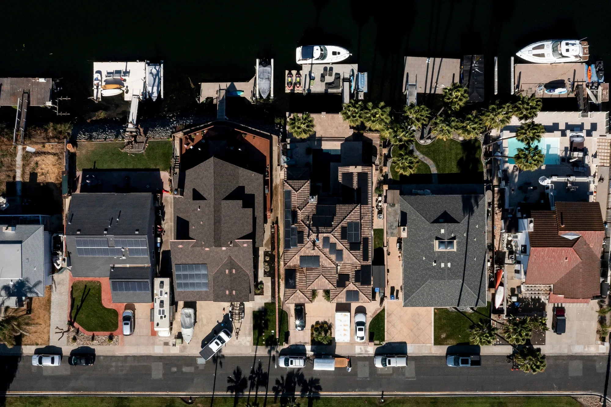 Residential homes in California, US.