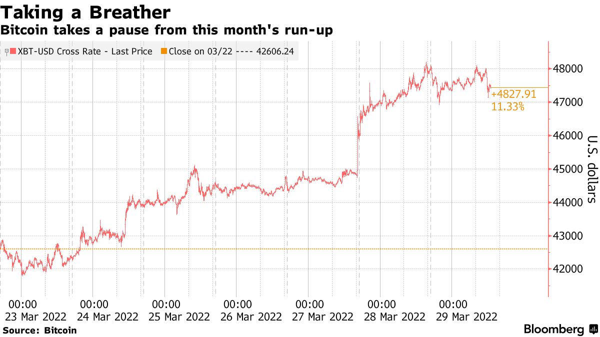 Bitcoin (BTC) Takes a Pause From Sharp Price Rise, Crypto Markets Remain  Bullish - Bloomberg