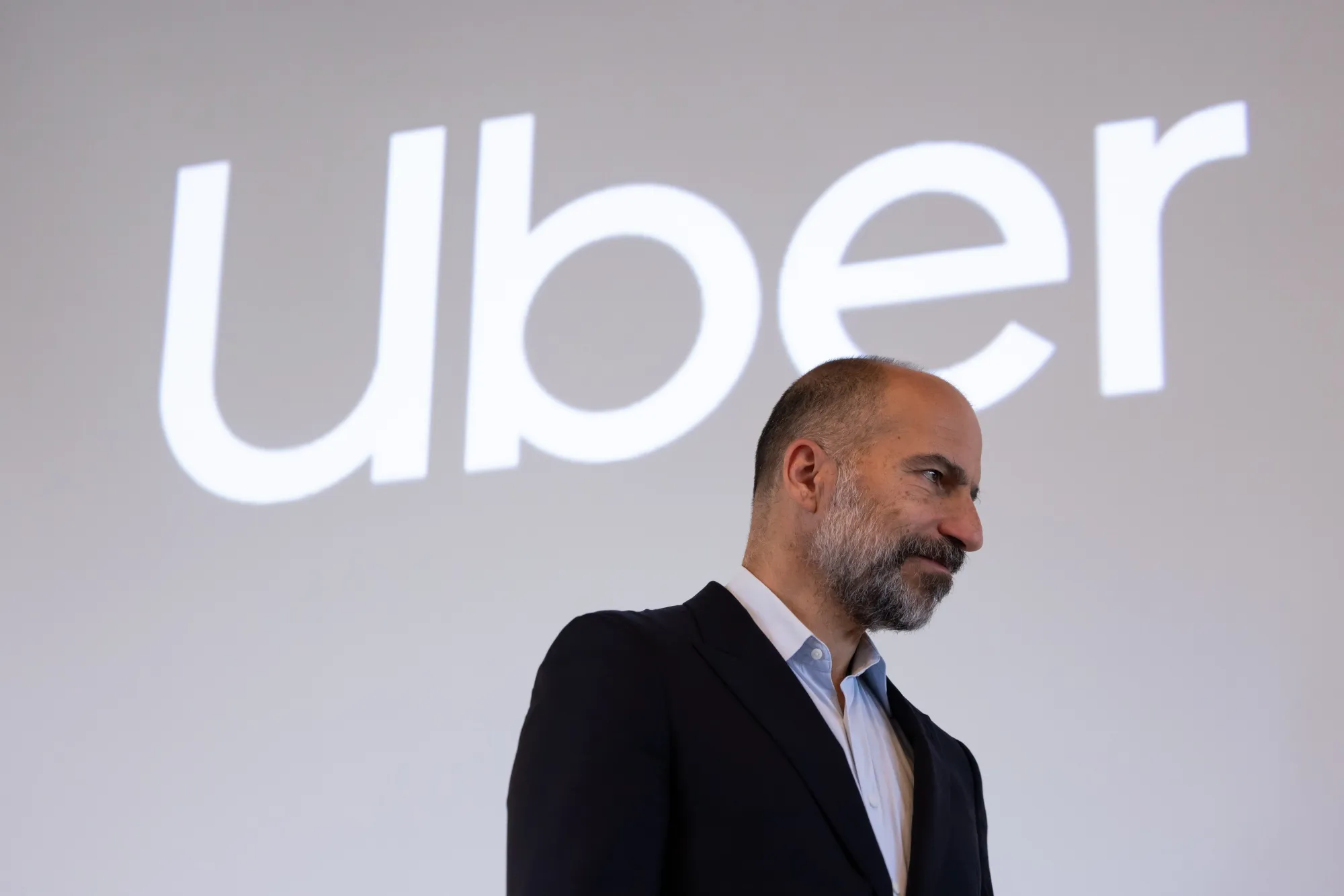 Uber CEO Dara Khosrowshahi at a news conference in Seoul on Aug. 30.